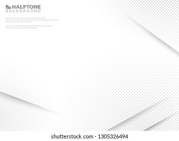 Abstract modern halftone of gradient white and grey background. Decorating with cutting shade on clear paper. You can use for poster, layout, brochure, ad, print. vector eps10
