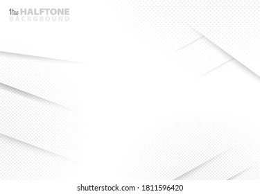 Abstract modern halftone of gradient white pattern background. Decoratie with paper cut on white paper. You can use for poster, layout, brochure, ad, print. vector eps10