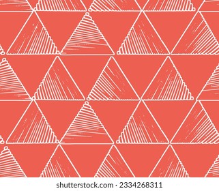 Abstract modern 
hand drawn geometric line, stripe triangles seamless pattern design for for scarf, rug, clothing, duvet cover, tile, carpet Mosaic  maze 