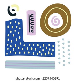 Resumen del diseño moderno del boho Memphis pintado a mano para la cubierta de marca, tarjeta, afiche, banner del sitio web. Resumen ilustraciones lindas dibujadas a mano