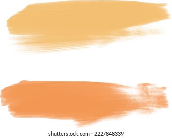 Resumen de diseño moderno pintado a mano con pinturas de aceite de color amarillo y naranja sobre fondo transparente. 
La imagen puede utilizarse para el diseño de postales, carteles, carteles y folletos
