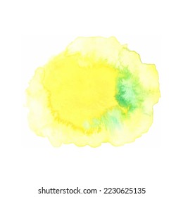 Resumen de diseño moderno pintado a mano con pinceladas color amarillo acuarela. La imagen puede utilizarse para el diseño de postales, carteles, carteles y folletos