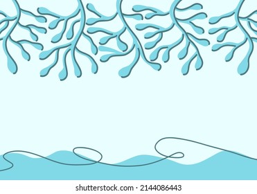 Abstract Modern hand-drawn background with tree branches and lines
