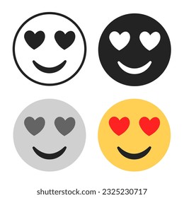 Abstract Modern Heart Eyes Emoji Silhouette Illustration, can be used for business designs, presentation designs or any suitable designs.