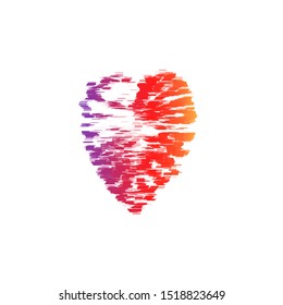 Abstract modern heart love sign heart shape. Creative and stylish vector design on white background