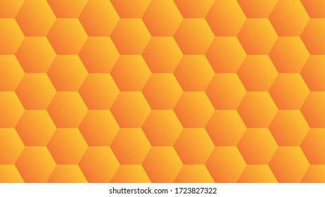 Abstract modern hexagon background. Orange and yellow honey geometric texture. paper vector illustration 