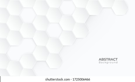 Abstract Modern Hexagon Background. White And Grey Honey Geometric Texture. Vector Illustration 