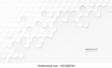 Abstract Modern Hexagon Background. White And Grey Honey Pattern Geometric Texture. Vector Art Illustration 