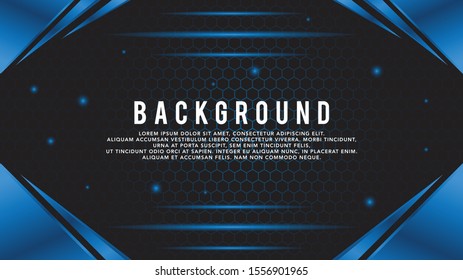 abstract modern hexagon blue dark gradient background layout vector template