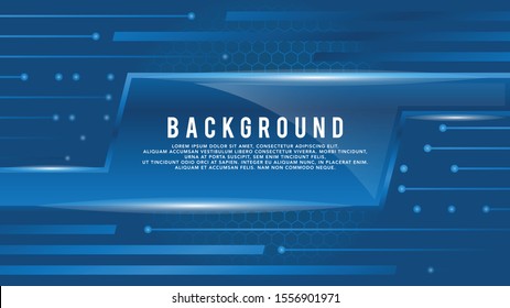 abstract modern hexagon blue dark gradient background layout vector template