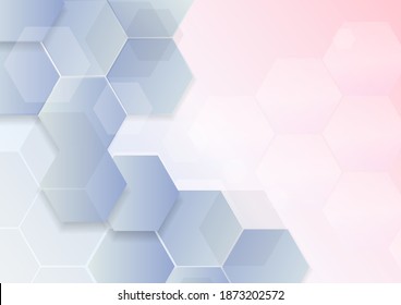 Resumen del diseño hexágono moderno de fondo superpuesto. Concepto científico médico. Ilustración del vector