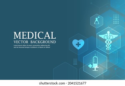 Abstract Modern Hexagon Icons Medical Background