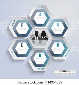 Abstract modern hexagon infographic. Can uesd for presentation, data diagram and infographic business