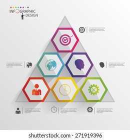 Abstract modern hexagonal infographic. 3d digital illustration
