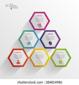 Abstract modern hexagonal infographic. 3d digital illustration