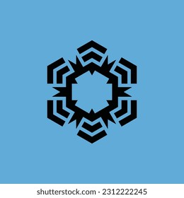 abstract modern hexagonal signal connection logo