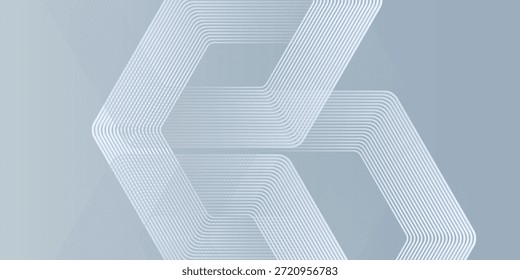 Abstractas líneas de hexágonos modernos sobre fondo de color gris.