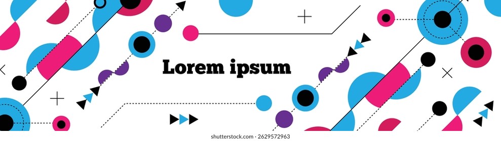 Abstract Modern Hi Tech Geometric Figures Background Banner Colorful. Graphic design elements and resources vector art