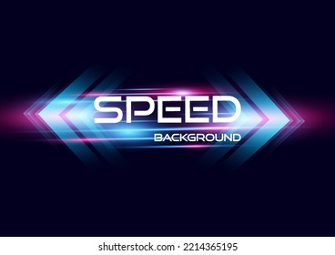 Abstract modern hight speed light arrow line technology effect on black background vector illustration.