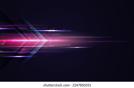 Abstract modern hight speed light arrow line technology effect. Modern abstract high speed motion. Colorful dynamic motion on a darkbackground. Vector illustration