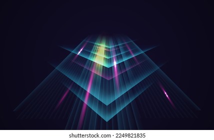 Abstract modern hight speed light arrow line technology effect. Modern abstract high speed motion. Colorful dynamic motion on a darkbackground. Vector illustration