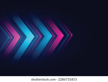 Resumen del efecto moderno de la tecnología de la línea de flecha de la velocidad de la luz en la ilustración del vector de fondo negro.