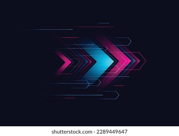 Resumen del efecto moderno de la tecnología de la línea de flecha de la velocidad de la luz en la ilustración del vector de fondo negro.