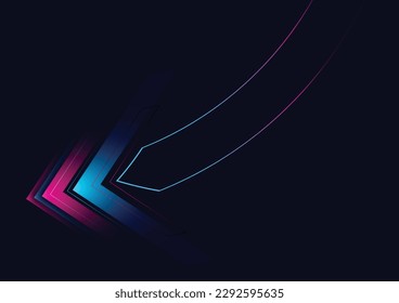 Resumen del efecto moderno de la tecnología de la línea de flecha de la velocidad de la luz en la ilustración del vector de fondo negro.