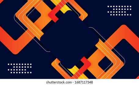 Abstract modern hipster background. Yellow, orange, and blue geometric shape banner background. Vector Illustration