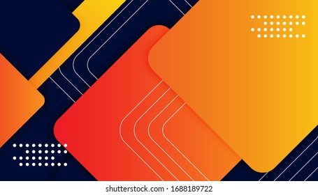 Resumen de los antecedentes modernos de los hipster. Fondo de la bandera con forma geométrica amarilla, naranja y azul. Ilustración vectorial