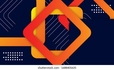 Abstract modern hipster background. Yellow, orange, and blue geometric shape banner background. Vector Illustration