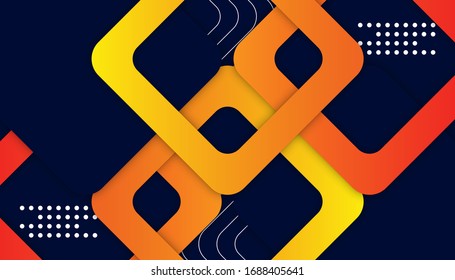 Abstract modern hipster background. Yellow, orange, and blue geometric shape banner background. Vector Illustration