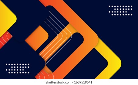 Abstract modern hipster background. Yellow, orange, and blue geometric shape banner background. Vector Illustration