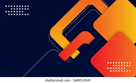 Abstract modern hipster background. Yellow, orange, and blue geometric shape banner background. Vector Illustration