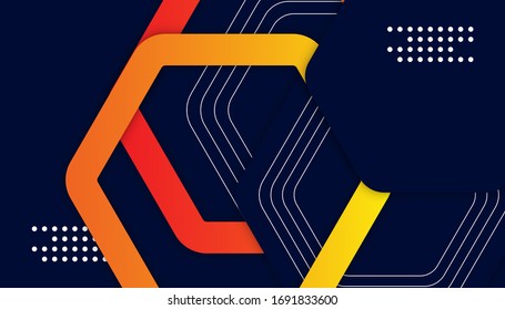 Abstract modern hipster background. Yellow, orange, and blue geometric shape banner background. Vector Illustration