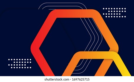 Abstract modern hipster background. Yellow, orange, and blue geometric shape banner background. Vector Illustration