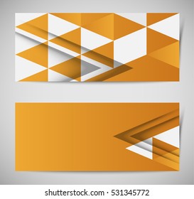 abstract modern horizontal banners with composition of triangles and shadow effect