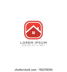 Abstract Modern House Logo Design Vector Template