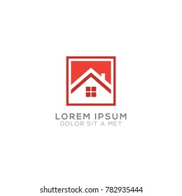 Abstract Modern House Logo Design Vector Template