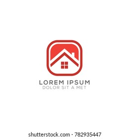 Abstract Modern House Logo Design Vector Template