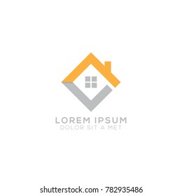 Abstract Modern House Logo Design Vector Template