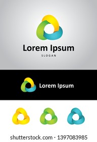 Abstract modern icon, Three objects, Triangle, Icon