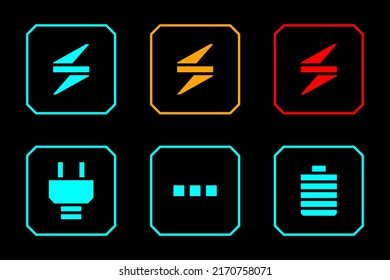 Abstract modern icons technology futuristic interface hud. 