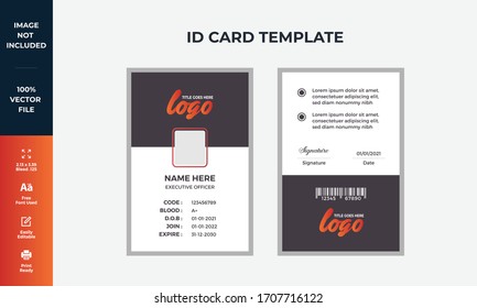 Diseño de plantilla de tarjeta de identificación moderna abstracta. diseño de tarjeta de identidad corporativa