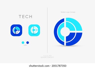 Abstract modern idea technology logo design for brand identity, education, cyber, emblem or symbol. Vector