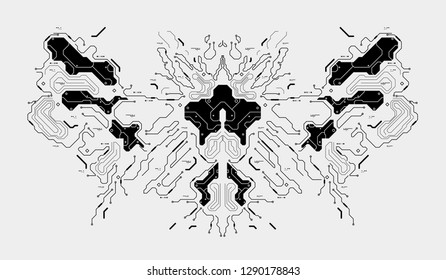 Abstract modern illustration with futuristic HUD ui elements. Futuristic decorative background.