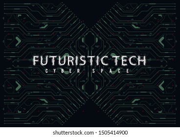 Abstract modern illustration with futuristic HUD ui elements. Futuristic decorative background.