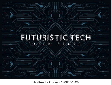 Abstract modern illustration with futuristic HUD ui elements. Futuristic decorative background.