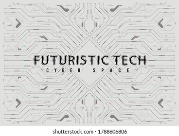 Abstract modern illustration with futuristic HUD ui elements. Futuristic decorative background.