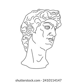 Abstract modern illustration with graphic David Michelangelo.